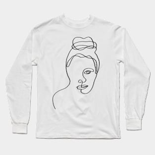 Women with braid abstract one art Long Sleeve T-Shirt